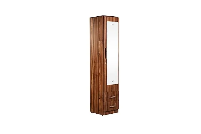 VIVDeal Glassy Rolex Single Mirror Wardrobe With Drawers
